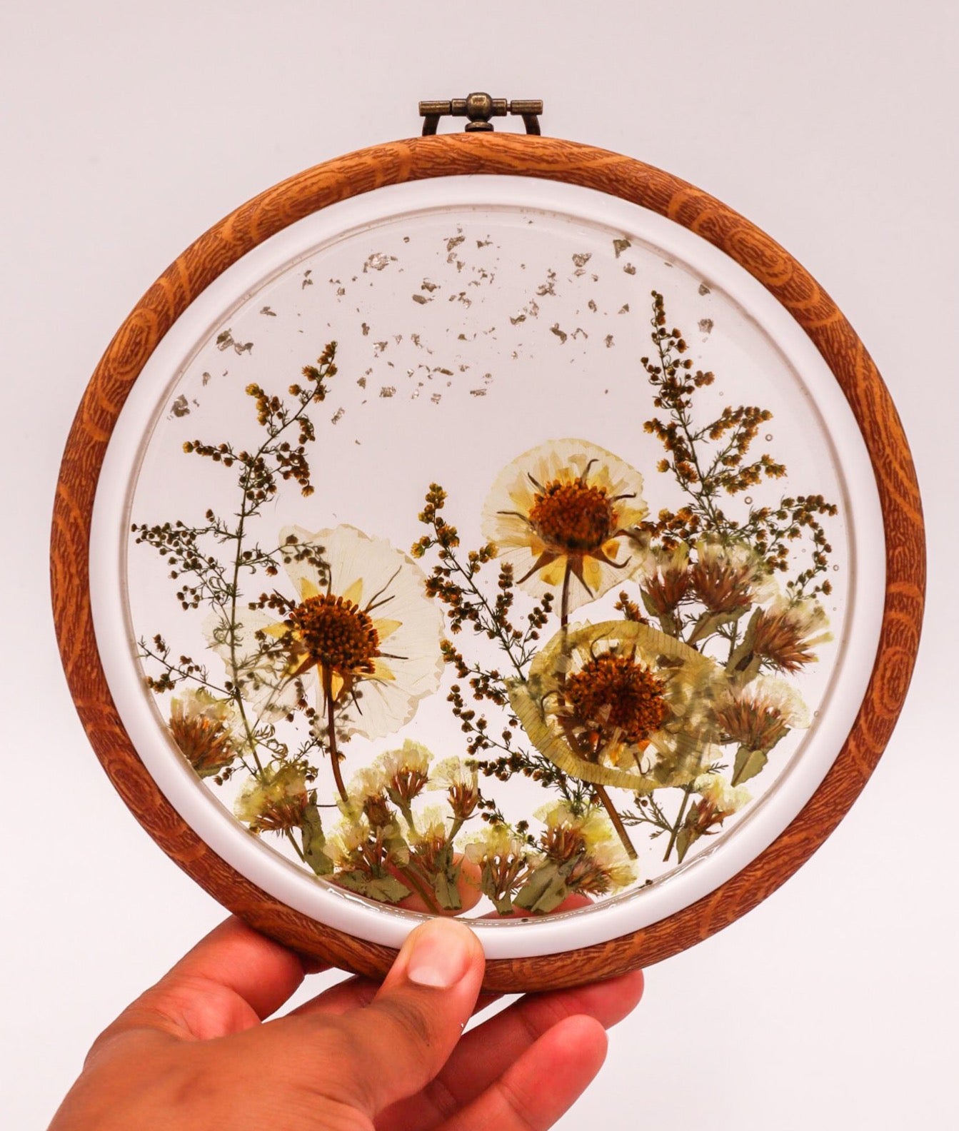 Neutral Wildflower Embroidery Hoop