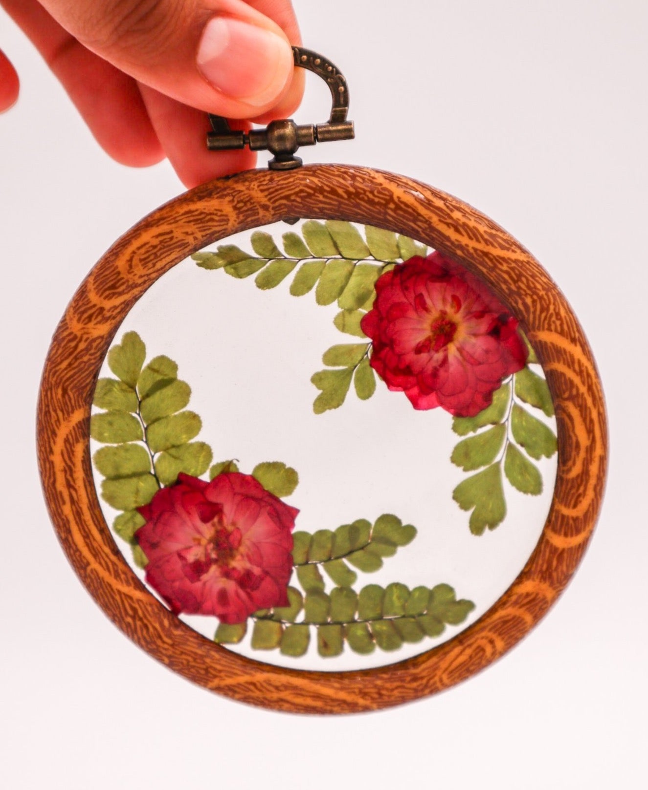 Rose + Greenery Floral Embroidery Hoop